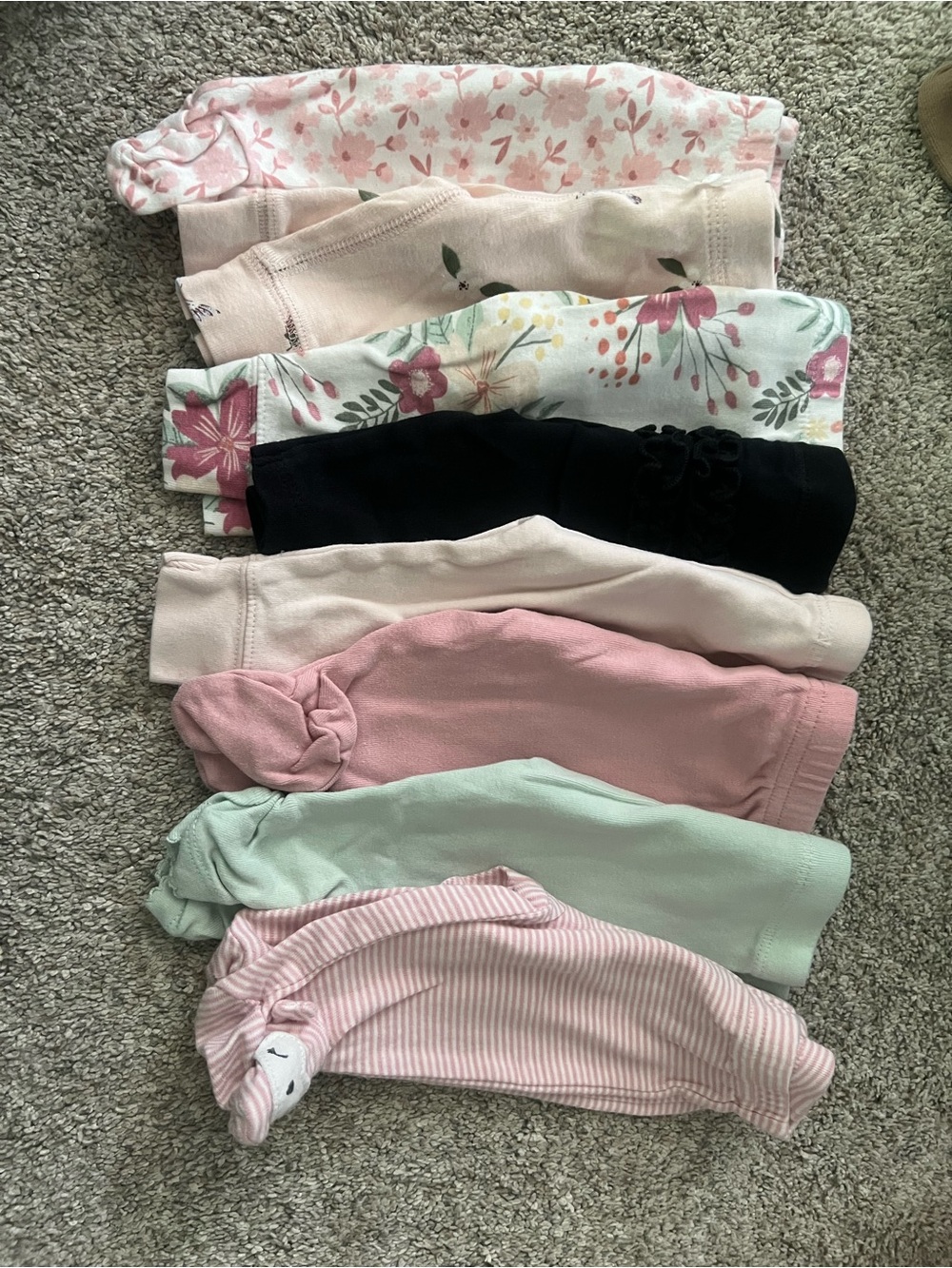 Carter's Girls Mixed Color Leggings Pack - Pink, Black, Mint & Floral